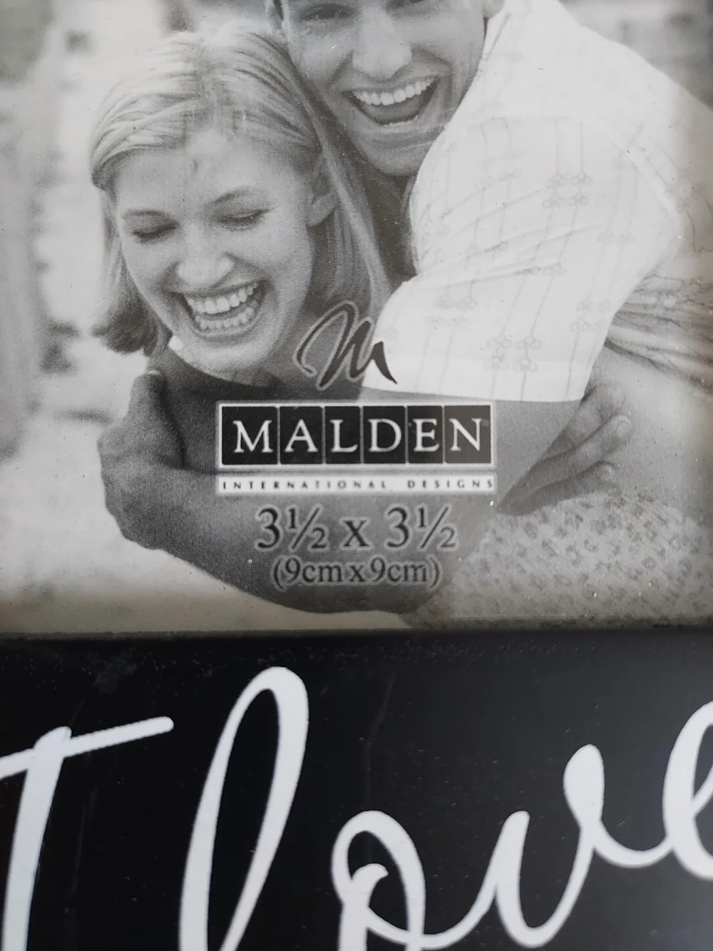 Malden Black Heart Photo Frame with White 